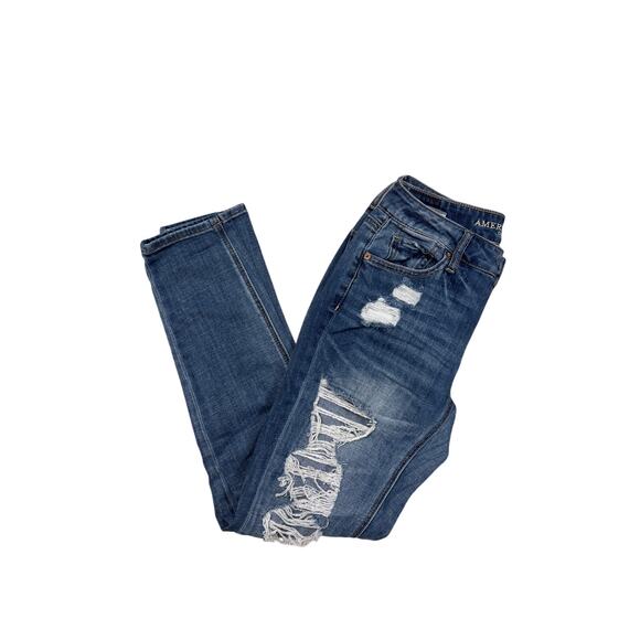 American Eagle Tomgirl distressed jeans👖 - Size 0 - Picture 3 of 6